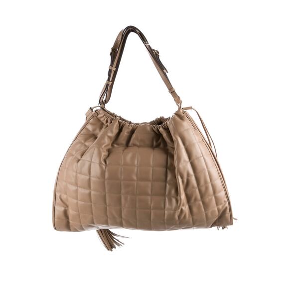 GUCCI Deco Large Camelia Beige Quilted Leather Hobo Tote Chain Shoulder Bag - Picture 4 of 14